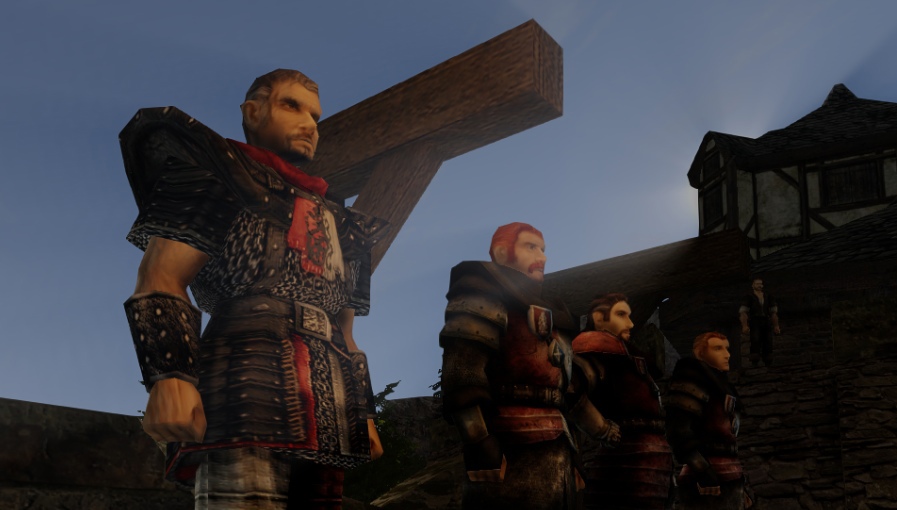 Битва с монстром на фоне древних руин