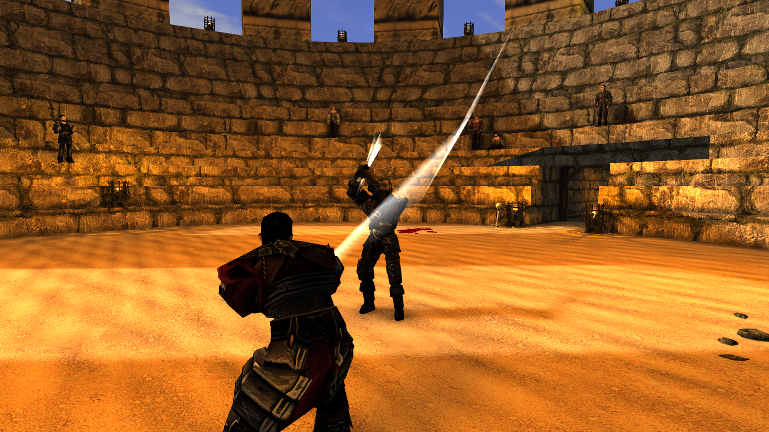 Битва с монстром на фоне древних руин в Gothic Chronicles